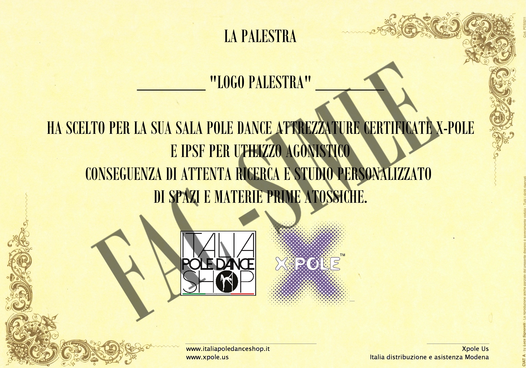 FAC SIMILE POLE CERTIFICATO